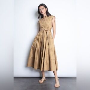 Karina Grimaldi Virginia Midi dress in khaki size large